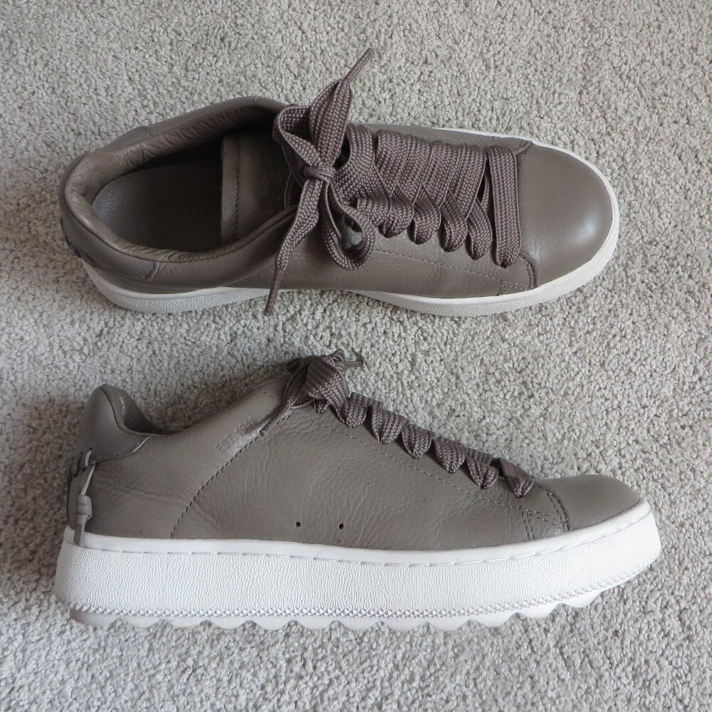 Coach C101 Womens Fashion Shoes/Sneakers Brown(Taupe) Leather #Q8726